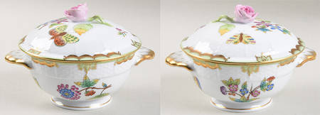 Queen Victoria (Green Border) Bouillon Soup W/Lid