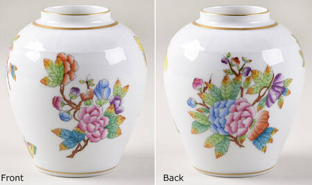 Queen Victoria (Green Border) Tea Caddy No Lid