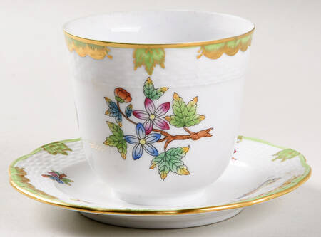 Queen Victoria (Green Border) Jam/Jelly w/Attached Underplate No Lid