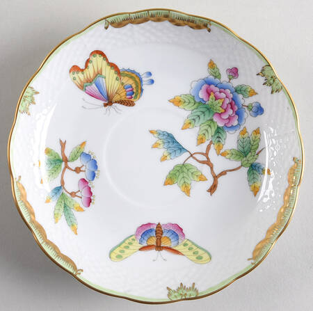 Queen Victoria (Green Border) Saucer for Breakfast Cup