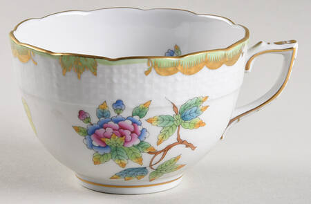 Queen Victoria (Green Border) Breakfast Cup