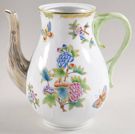 Queen Victoria (Green Border) Coffee Pot No Lid