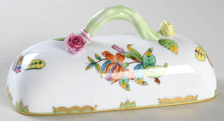 Queen Victoria (Green Border) Lid for Rectangular Butter