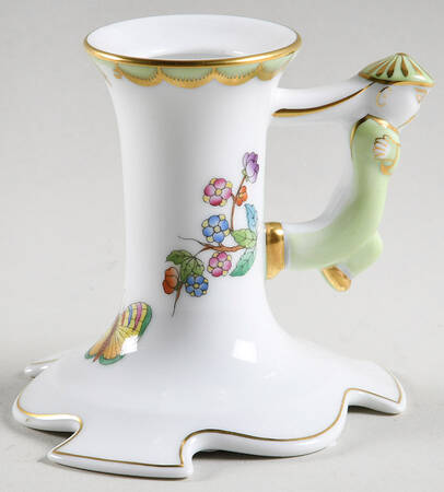 Queen Victoria (Green Border) 3" Candlestick