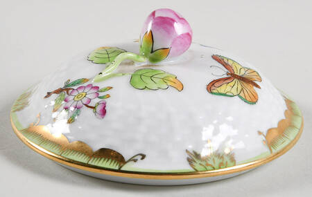 Queen Victoria (Green Border) Lid for Cream Soup Bowl