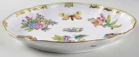Queen Victoria (Green Border) Underplate for Gravy Boat