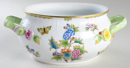 Queen Victoria (Green Border) Oval Vegetable No Lid