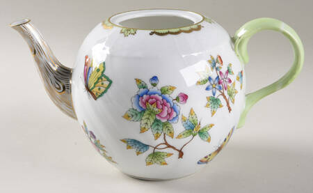 Queen Victoria (Green Border) Mini Teapot No Lid