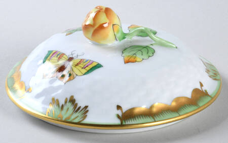 Queen Victoria (Green Border) Lid for Cream Soup Bowl