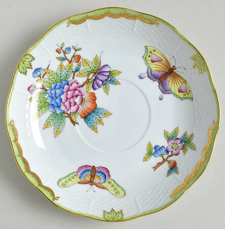Queen Victoria (Green Border) Saucer for Cream Soup Bowl