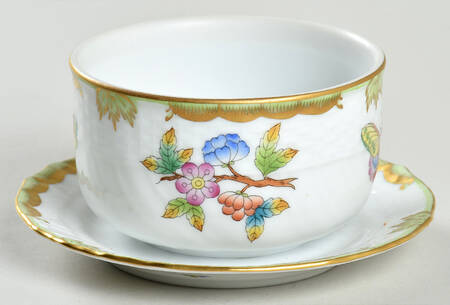 Queen Victoria (Green Border) Jam/Jelly w/Attached Underplate No Lid