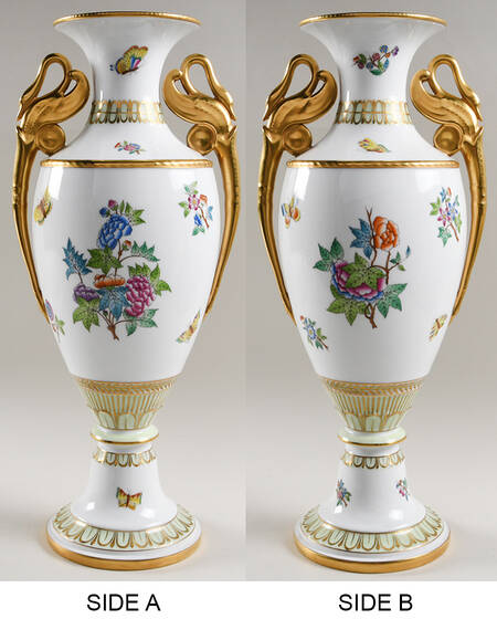 Queen Victoria (Green Border) 17" Footed Vase