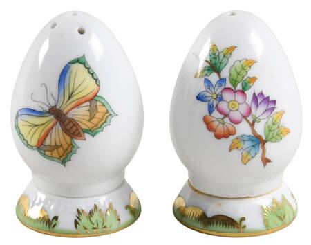 Queen Victoria (Green Border) Salt & Pepper Set