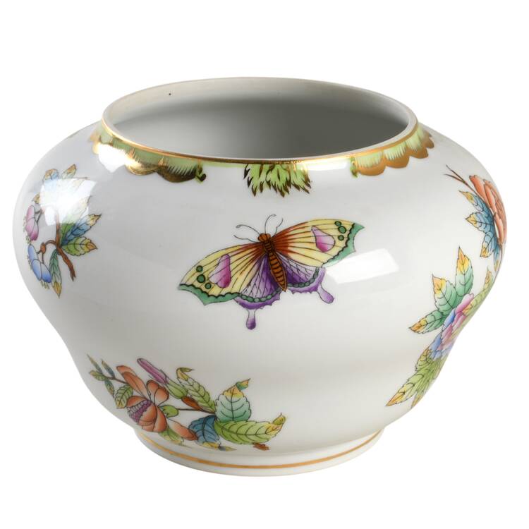Queen Victoria (Green Border) Medium Ginger Jar No Lid