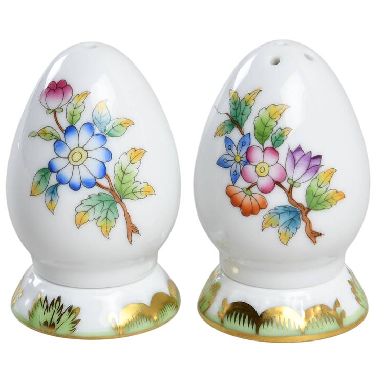 Queen Victoria (Green Border) Salt & Pepper Set