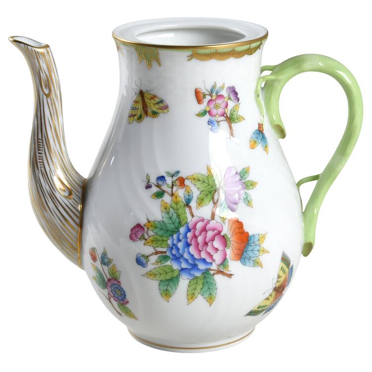 Queen Victoria (Green Border) Coffee Pot No Lid
