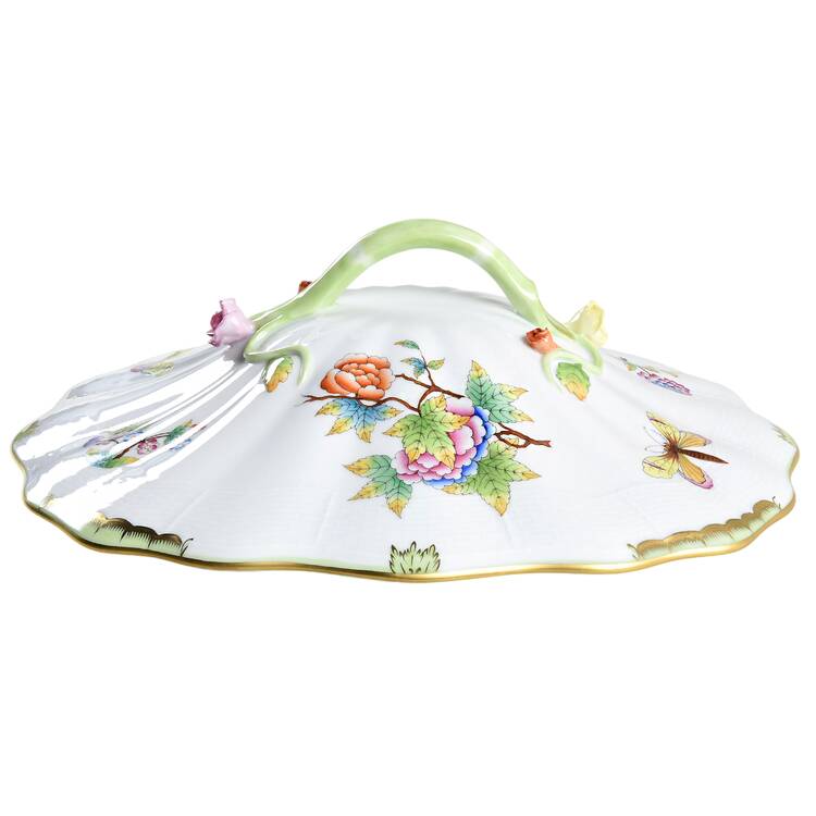 Queen Victoria (Green Border) Lid for Rectangular Vegetable
