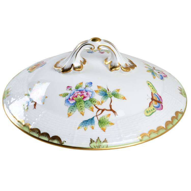Queen Victoria (Green Border) Lid for Bean Pot