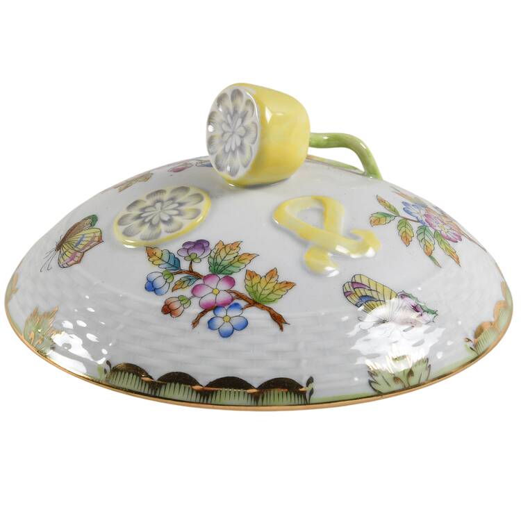 Queen Victoria (Green Border) Lid for Round Vegetable