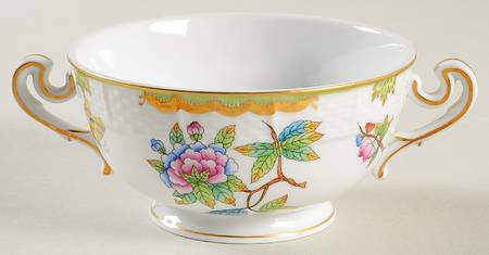 Queen Victoria (Green Border) Cream Soup Bowl