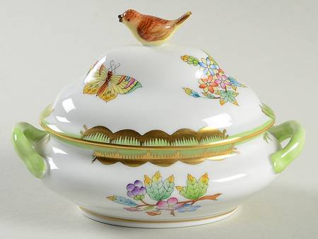 Queen Victoria (Green Border) Mini Tureen & Lid
