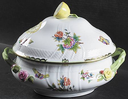 Queen Victoria (Green Border) Oval Tureen & Lid