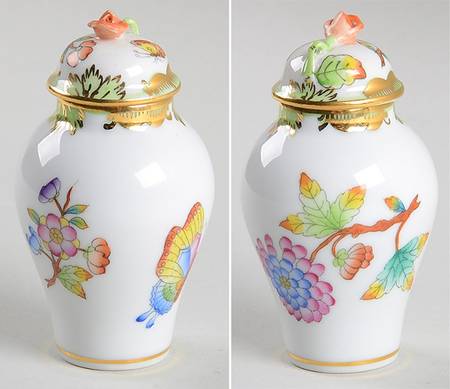 Queen Victoria (Green Border) Mini Ginger Jar & Lid