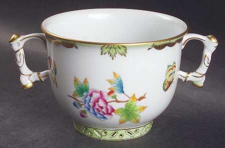 Queen Victoria (Green Border) Sugar Bowl No Lid