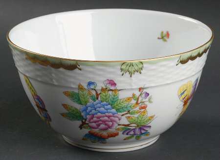 Queen Victoria (Green Border) 6" Round Vegetable Bowl