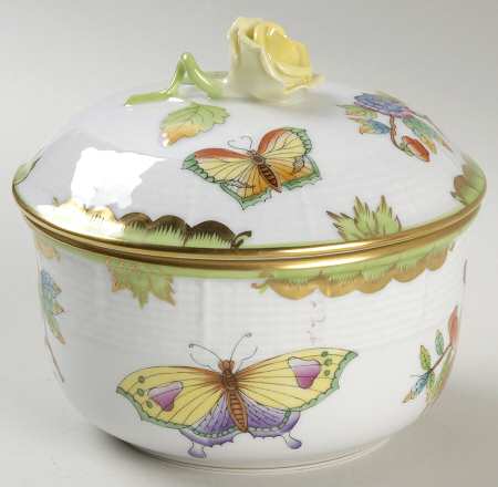 Queen Victoria (Green Border) Sugar Bowl & Lid