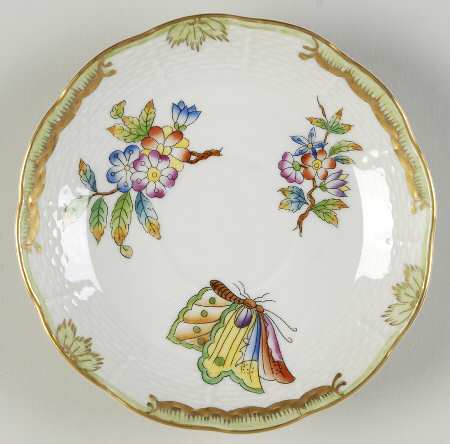 Queen Victoria (Green Border) Saucer for Flat Demitasse Cup