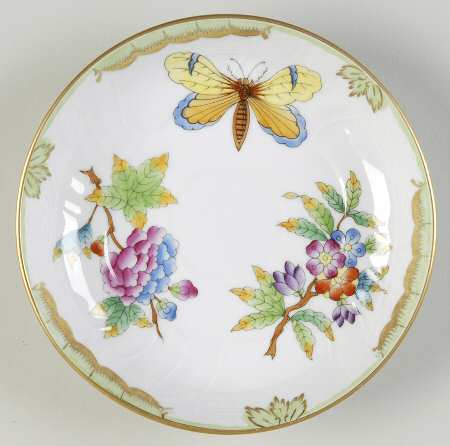 Queen Victoria (Green Border) Saucer for Flat Demitasse Cup