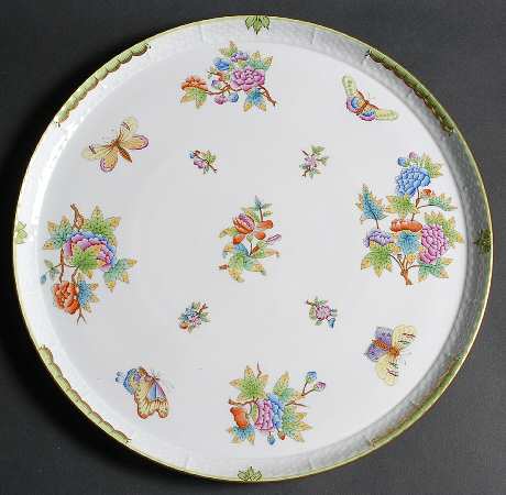 Queen Victoria (Green Border) Tray for 7 Piece Hors D'Ouevre Set