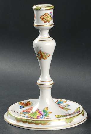 Queen Victoria (Green Border) 7" Candlestick