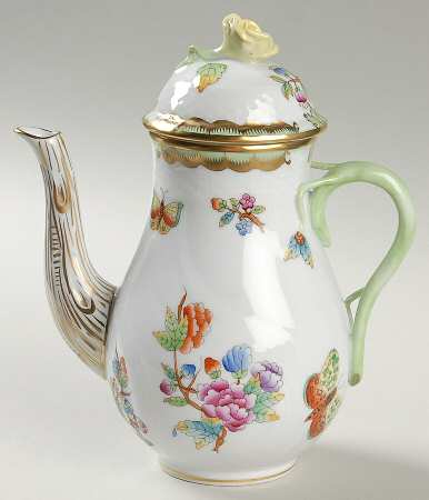 Queen Victoria (Green Border) Coffee Pot & Lid