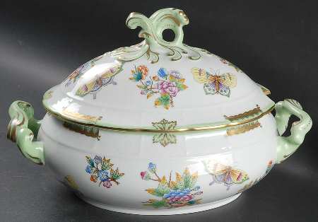 Queen Victoria (Green Border) Oval Tureen & Lid