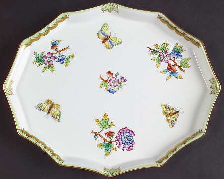 Queen Victoria (Green Border) 9" Ashtray