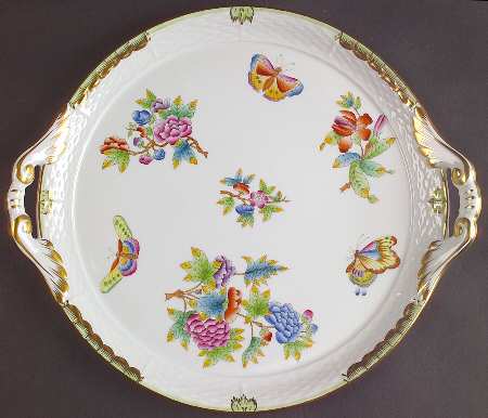 Queen Victoria (Green Border) Round Tray