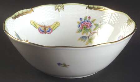 Queen Victoria (Green Border) 7" Round Vegetable Bowl