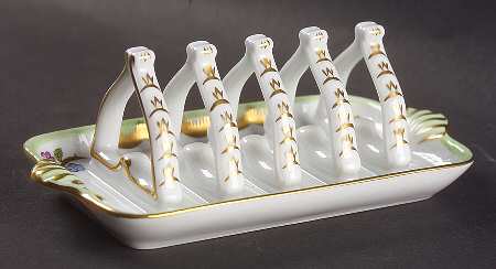 Queen Victoria (Green Border) 4 Slice Toast Server