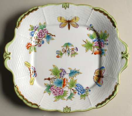 Queen Victoria (Green Border) Cake Plate