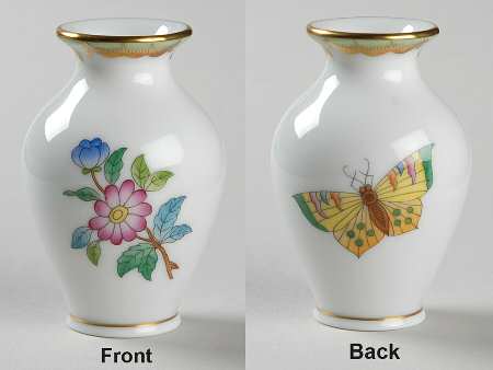 Queen Victoria (Green Border) 2" Bud Vase