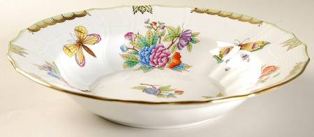 Queen Victoria (Green Border) Large Rim Soup Bowl