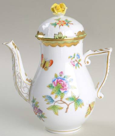Queen Victoria (Green Border) Individual Coffee & Lid