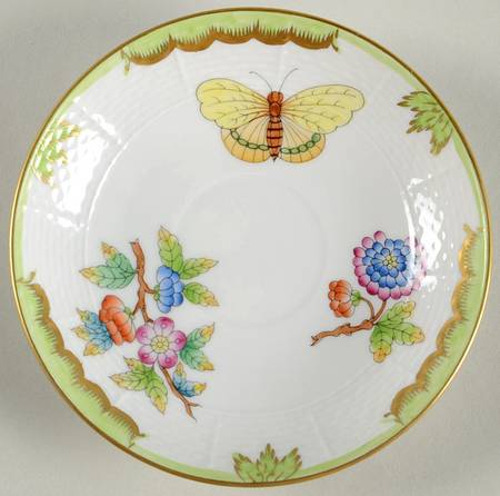 Queen Victoria (Green Border) Saucer for Mocha Cup