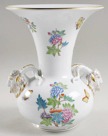 Queen Victoria Older (VA) 10" Vase with Ram's Head Handles