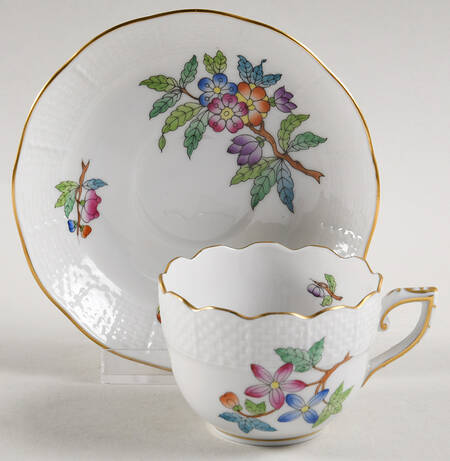 Queen Victoria Older (VA) Flat Demitasse Cup & Saucer Set