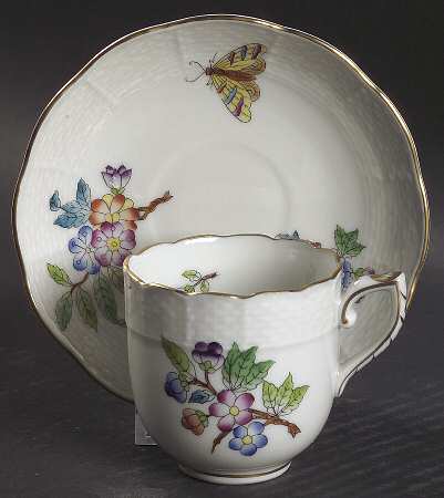 Queen Victoria Older (VA) Flat Demitasse Cup & Saucer Set