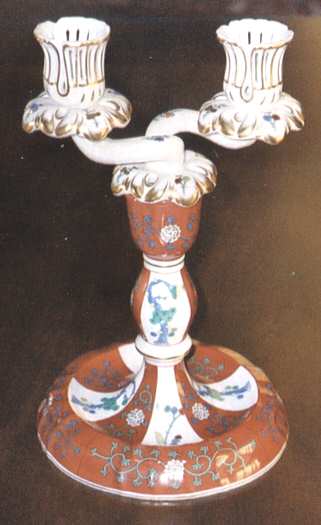 Red Dynasty (G) 9" Double Light Candlestick