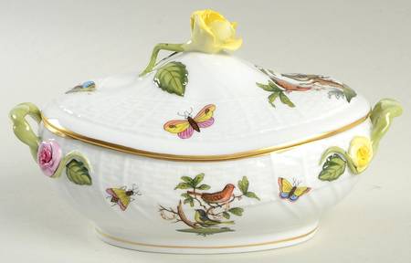 Rothschild Bird (RO) Oval Bon Bon & Lid 5"